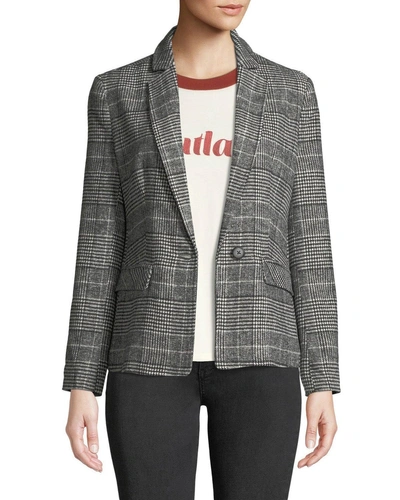 Cupcakes And Cashmere Bela Plaid Single-button Blazer In Black