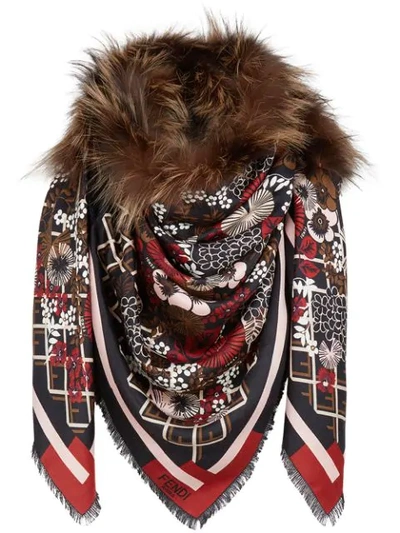 Fendi Touch Of Fur Scarf - Black