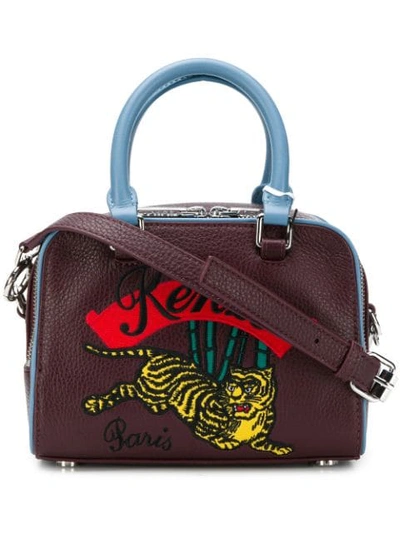 Kenzo Embroidered Bowling Bag In Red