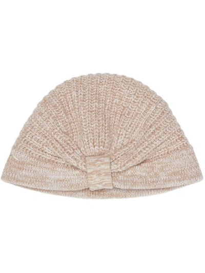 Fendi Cashmere Knitted Hat - Neutrals