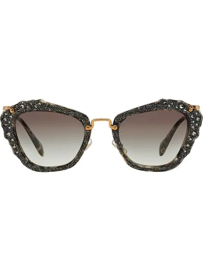Miu Miu Eyewear Noir Glitter Sunglasses - Black