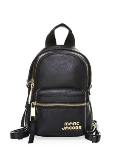 Marc Jacobs Micro Leather Backpack In Black