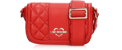 Love Moschino Quilted Eco Leather Camera Bag In Red