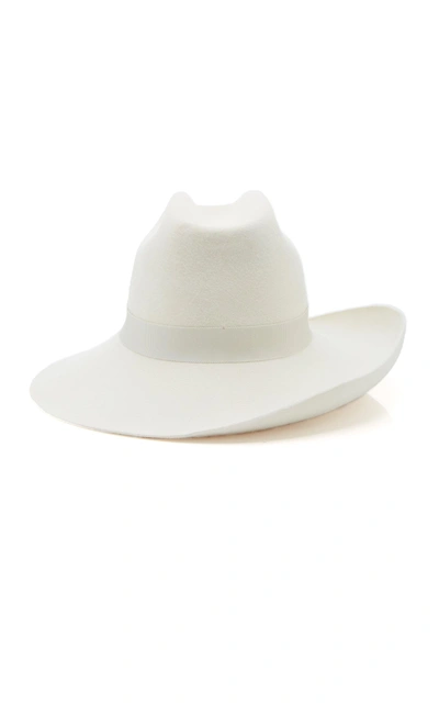 Brandon Maxwell X Gigi Burris Felt Cowboy Hat In White
