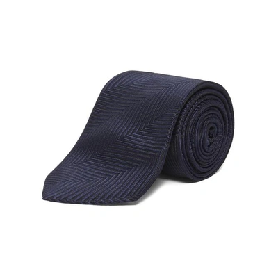 Chester By Chester Barrie Navy Large Herringbone Tie