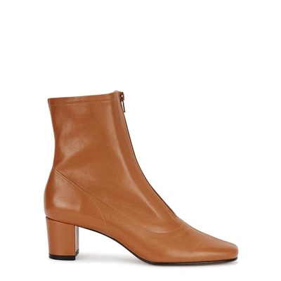 By Far Neva Brown Leather Ankle Boots