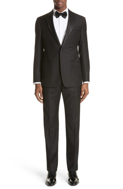 Emporio Armani Black Solid Super 130s G Line Suit
