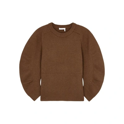 Chloé Brown Chunky-knit Cashmere Jumper In Light Brown