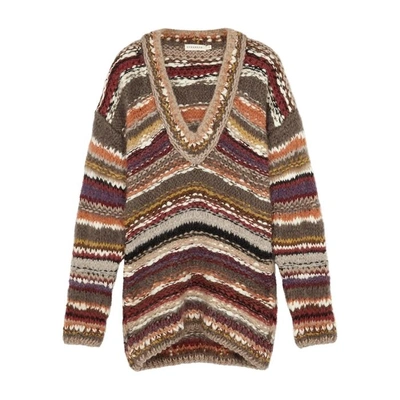 Oneonone Brave Striped Wool-blend Jumper In Multicoloured