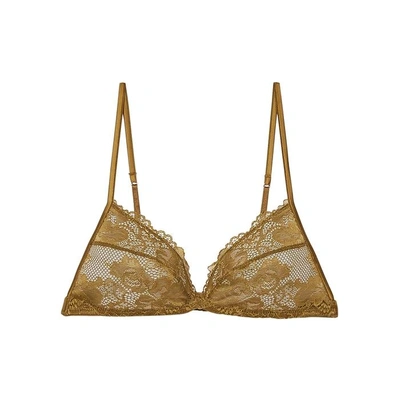 Savage X Fenty Triangle Lace Bralette In Olive