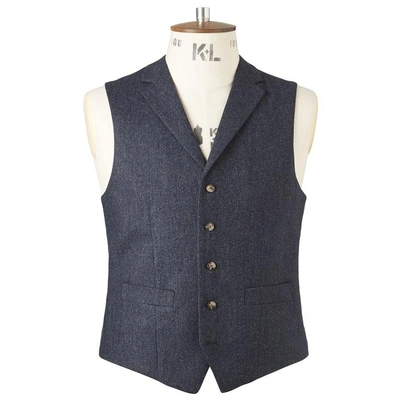 Chester By Chester Barrie Textured Waistcoat In Blue