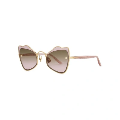 Moy Atelier Odyssey 18ct Gold-plated Sunglasses In Pink