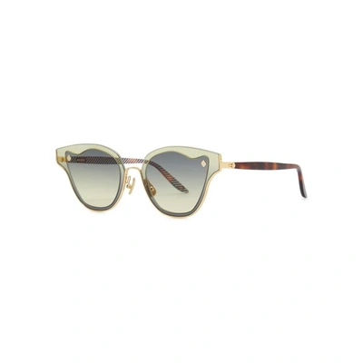 Moy Atelier Medea 18ct Gold-plated Sunglasses In Green