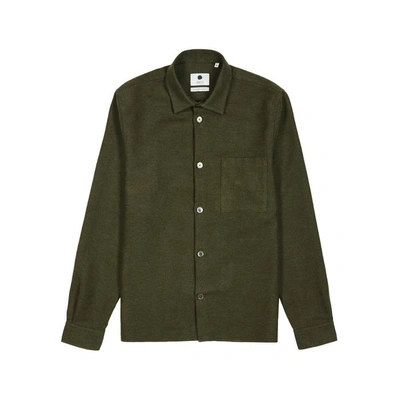 Nn07 Basso Dark Green Cotton Shirt In Khaki