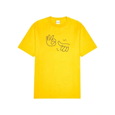 40s & Shorties Thumbs Up Printed Cotton T-shirt In Yellow