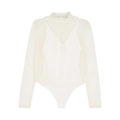 Free People Twice The Fun Point D'esprit Boydsuit In Ivory