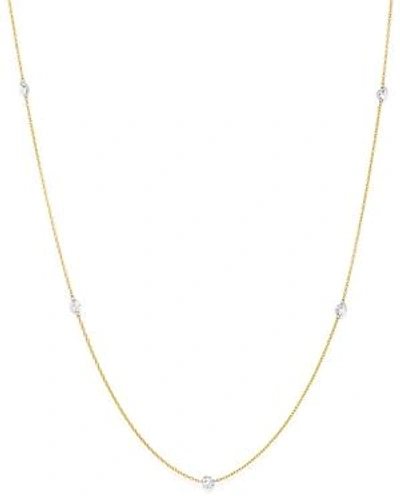 Aerodiamonds 18k Yellow Gold Orbit Diamond Five Stone Station Necklace, 18 In White/gold