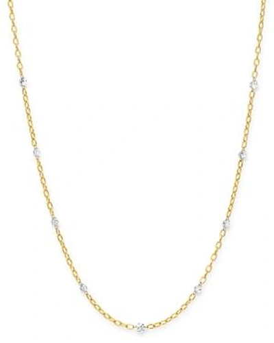 Aerodiamonds 18k Yellow Gold Orbit Diamond Nine Stone Station Necklace, 18 In White/gold