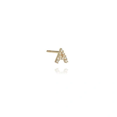 Annoushka Gold A Diamond Initial Single Stud Earring