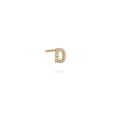 Annoushka Yellow Gold And Diamond Initial D Single Stud Earring