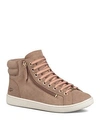 Ugg Women's Olive Leather High Top Sneakers In Fawn