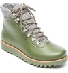 Bernardo Winnie Lace-up Rubber Rain Boots In Military Green