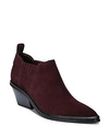 Via Spiga Women's Farly Pointed Toe Suede Mid-heel Ankle Booties In Port Suede