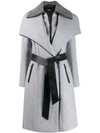 Mackage Nori Belted Wool Blend Coat In Light Grey