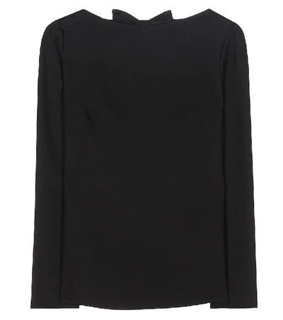 Valentino Bow Cowl-back Silk Cady Top In Black