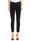 Re/done High-rise Velvet Ankle Crop Skinny In Black