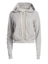 Re/done Embroidered Zip Hoodie In Heather Grey
