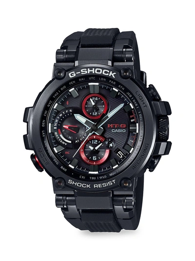 G-shock Mtg Twisted Metal Stainless Steel Analogue Solar Watch In Black