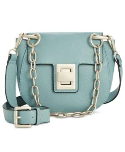 Steve Madden Kaia Chain Saddle Crossbody In Blue/silver