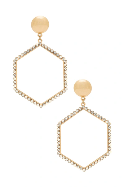 Ettika Hexagon Drop Earrings In Gold