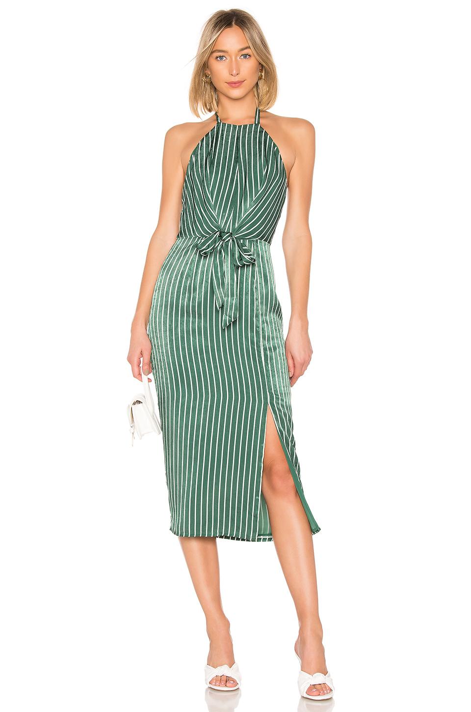 House Of Harlow 1960 X Revolve Milo Dress In Green. In Green Pinstripe