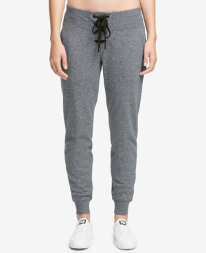 Dkny Sport Sparkle Logo Fleece Joggers In Black Heather | ModeSens
