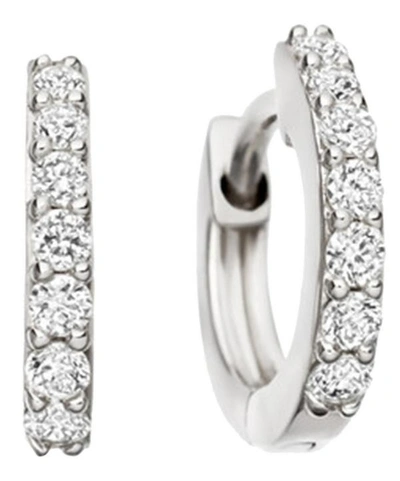Astley Clarke White Gold Mini Halo Diamond Hoop Earrings In White, Gold
