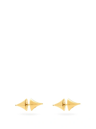 Shaun Leane Medium Gold Plated Vermeil Silver Rose Thorn Studs