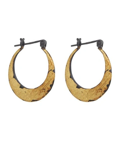 Acanthus Oxidised Silver Crescent Hoop Earrings
