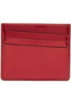 Maison Margiela Metallic Leather Card Holder In Red