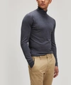 John Smedley Cherwell Merino Wool Roll-neck Jumper In Charcoal