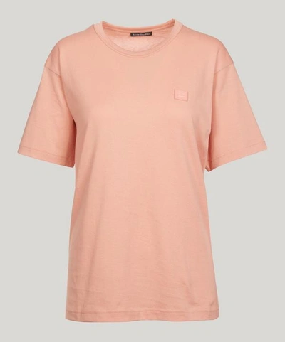 Acne Studios Nash Face T-shirt In Pale Pink