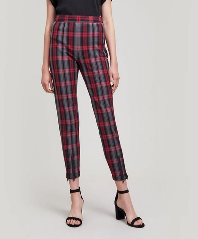 Alexander Wang T Tartan Leggings In Maroon