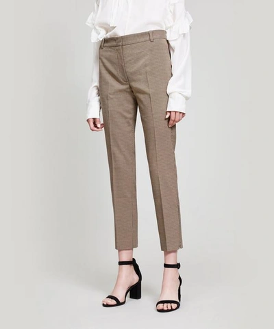 Joseph Zoomy Dogtooth Trousers In Brown