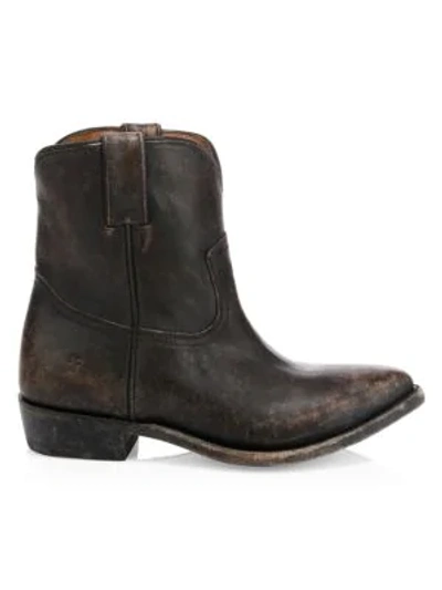 Frye Billy Western Leather Boots In Black