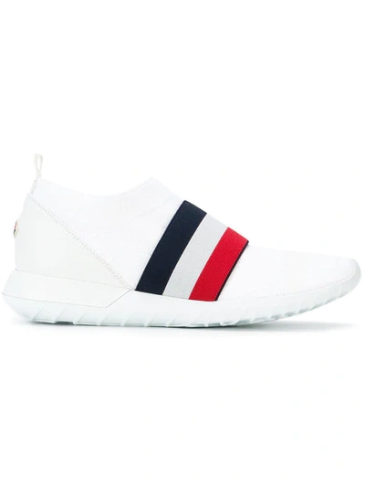 Moncler Slip-on Stripe Front Sneakers In White