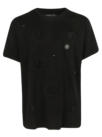 Philipp Plein Embellished T-shirt In Black