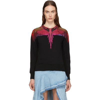 Marcelo Burlon County Of Milan Wings Print Sweatshirt In Black Multi