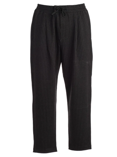 Emporio Armani Pinstriped Track Pants In Fgrigio Bianco