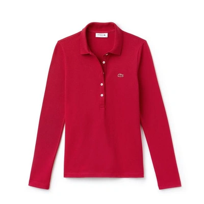 Lacoste Women's Slim Fit Stretch Mini Piqué Polo Shirt In Red